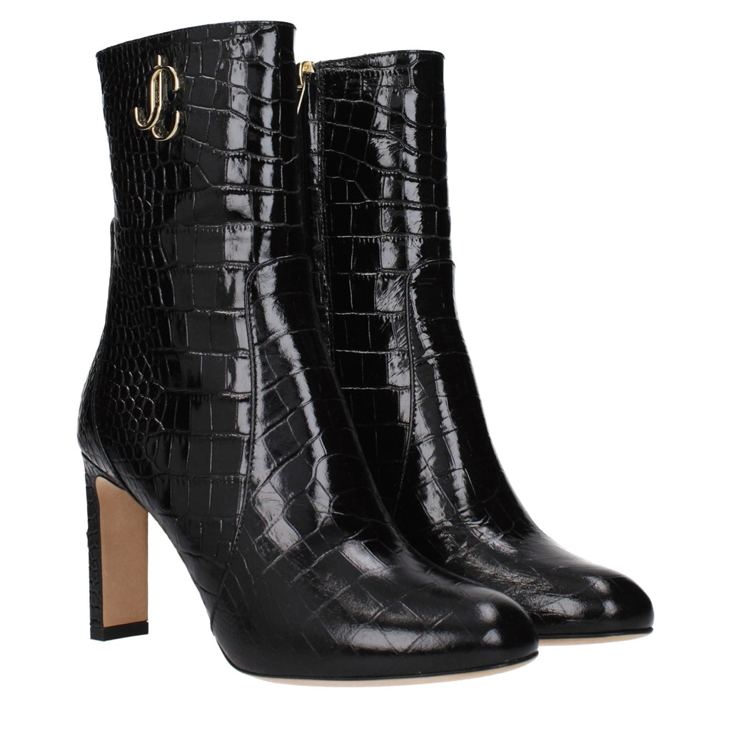 Black Leather Ankle Boots
