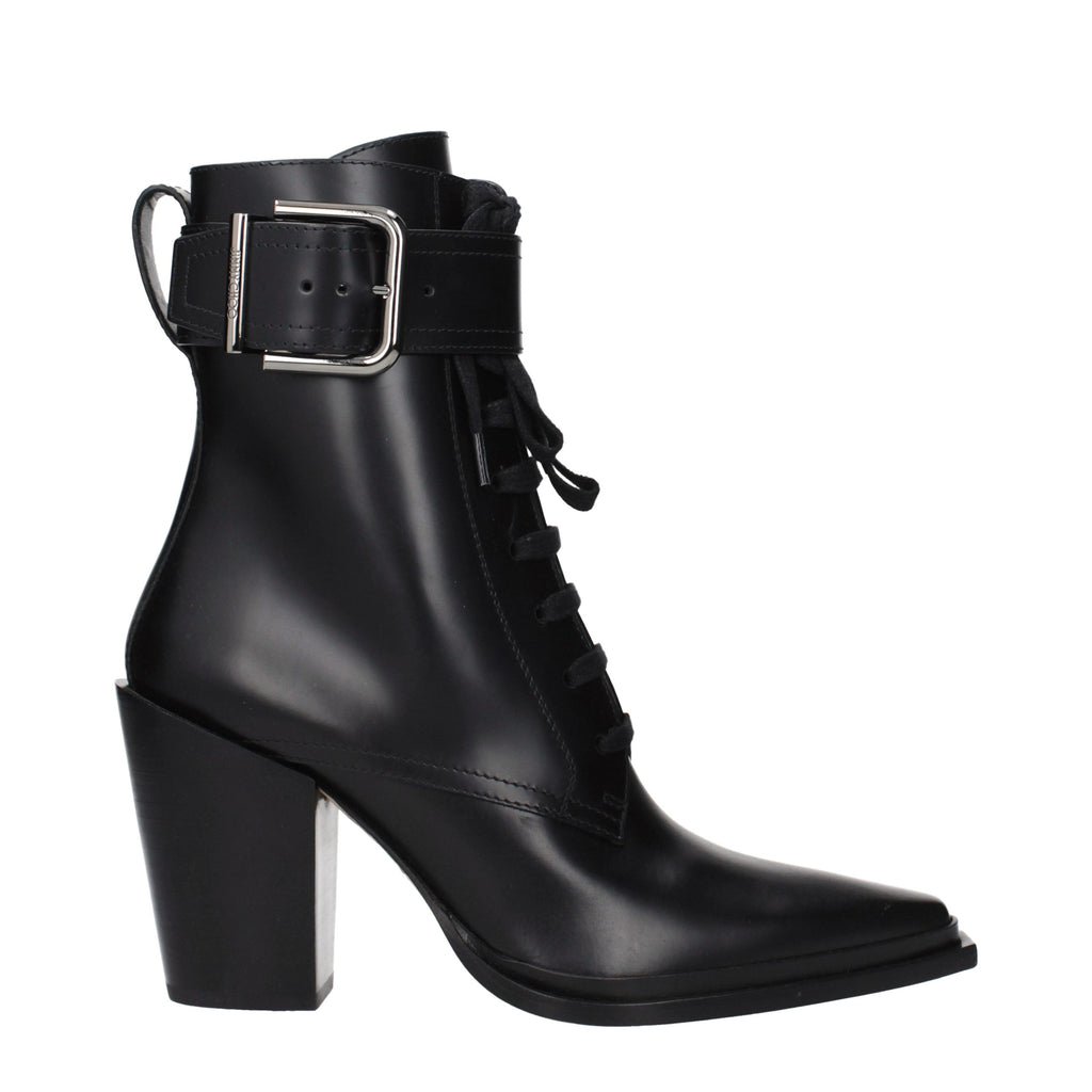 Black Leather Ankle Boots