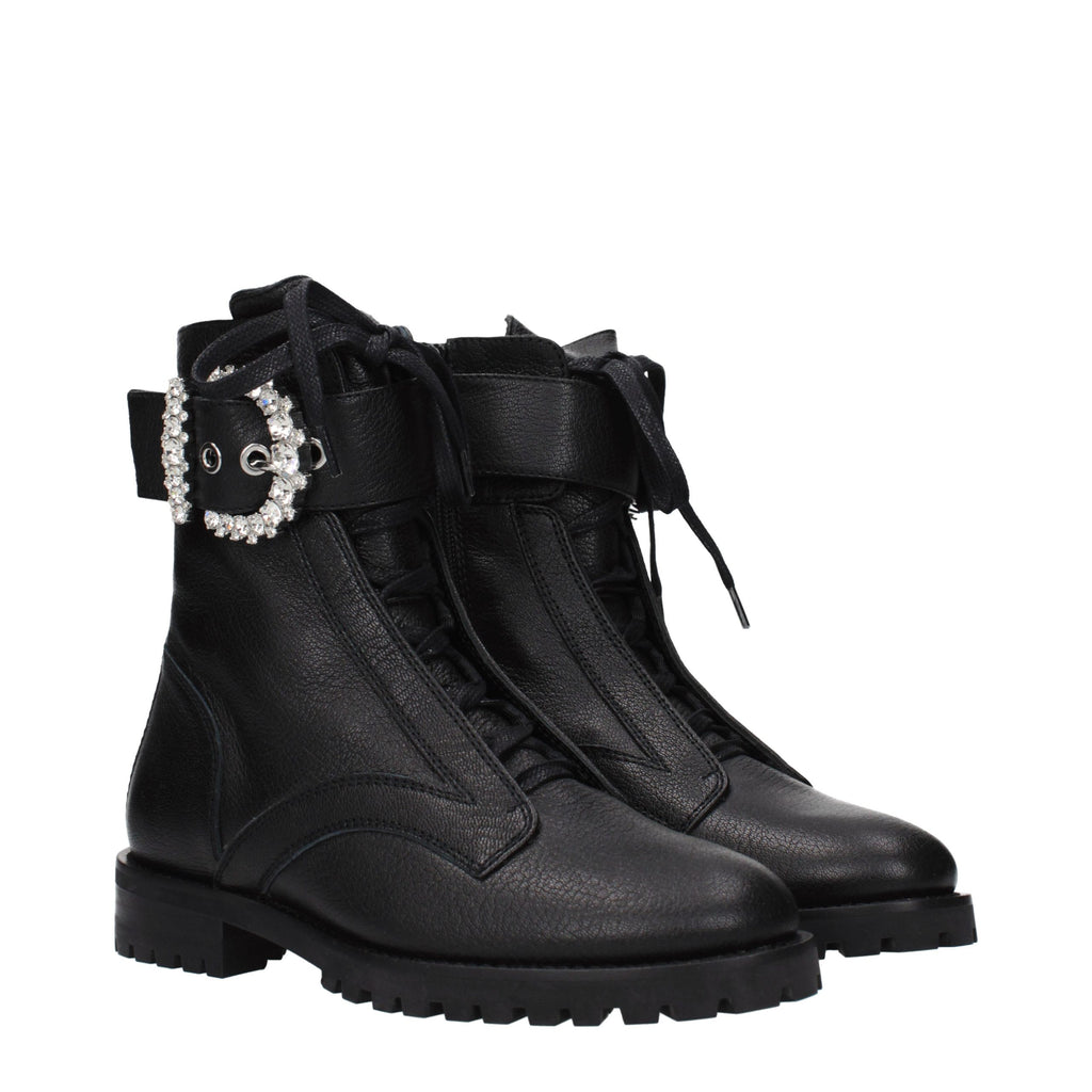 Black Leather Ankle Boots