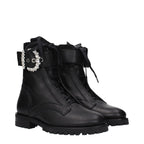 Black Leather Ankle Boots