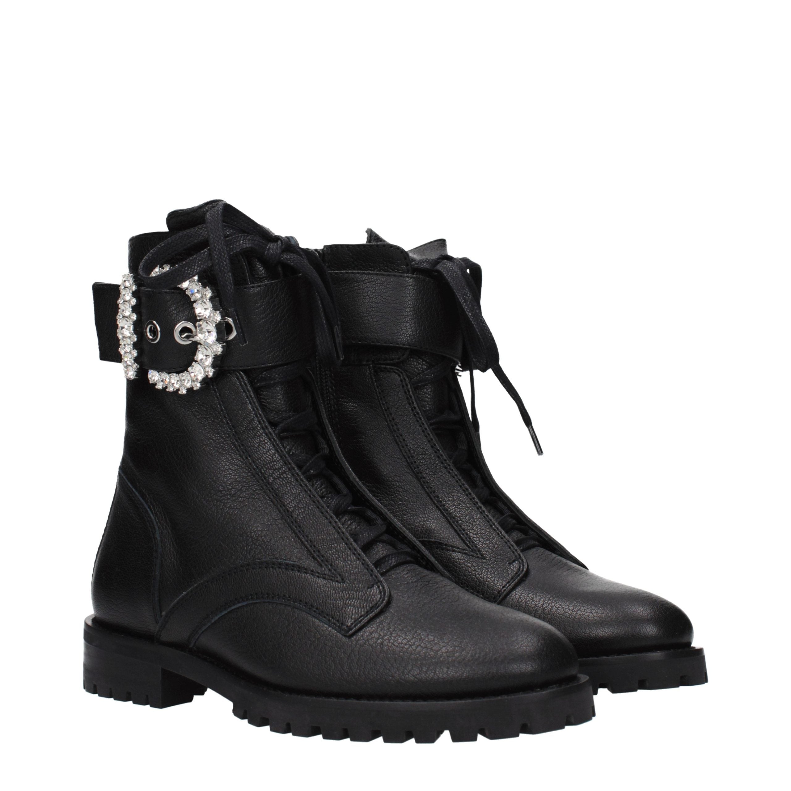 Black Leather Ankle Boots