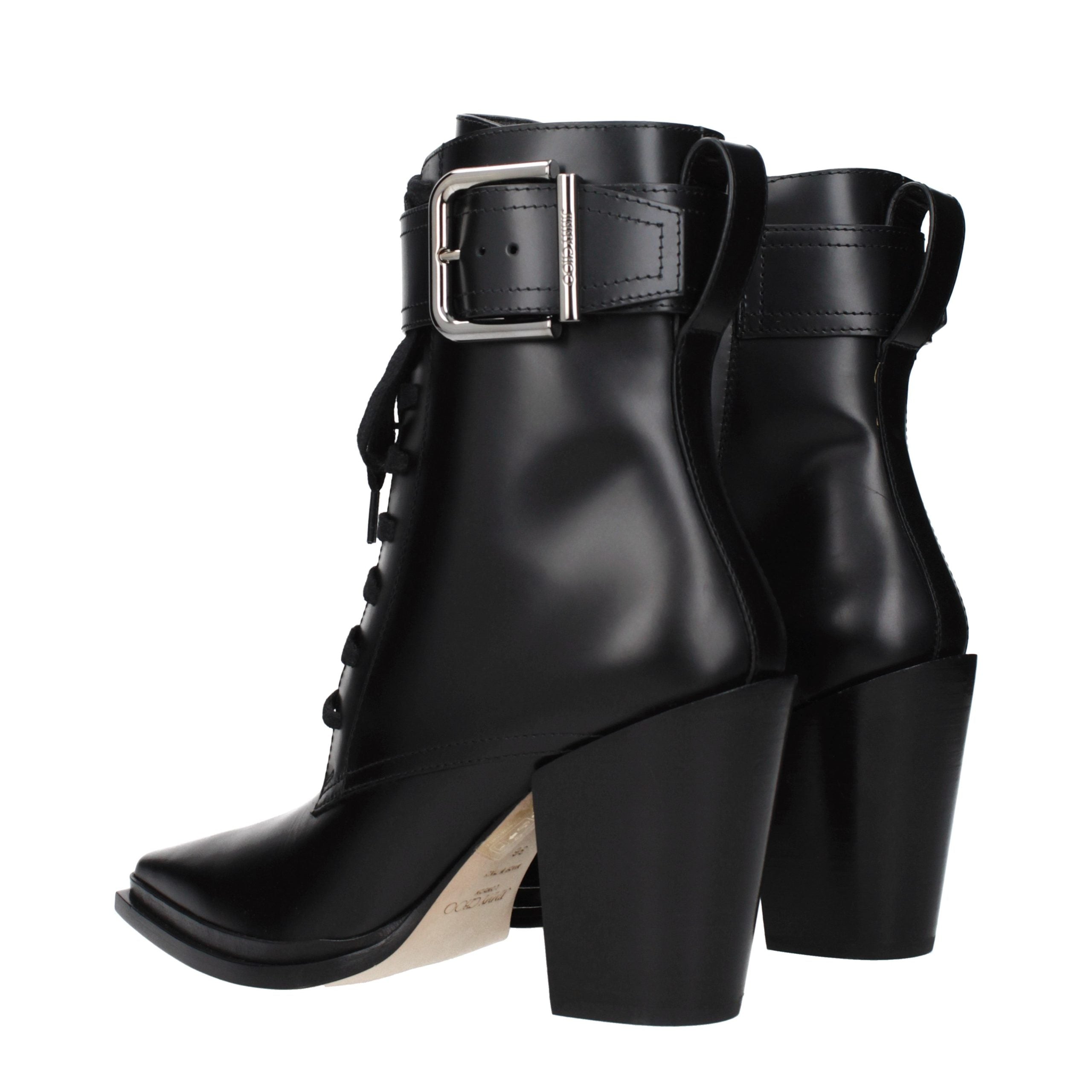 Black Leather Ankle Boots