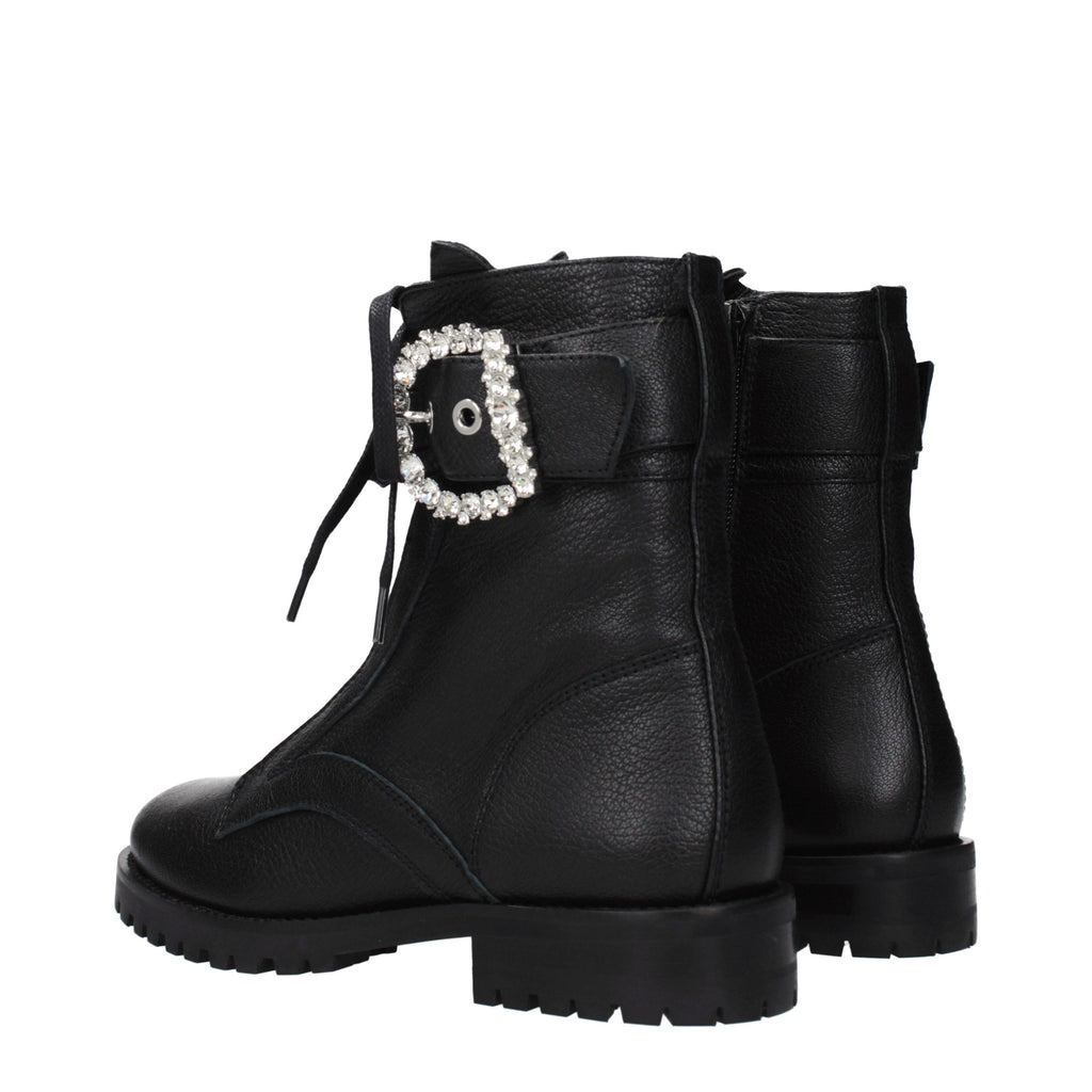 Black Leather Ankle Boots