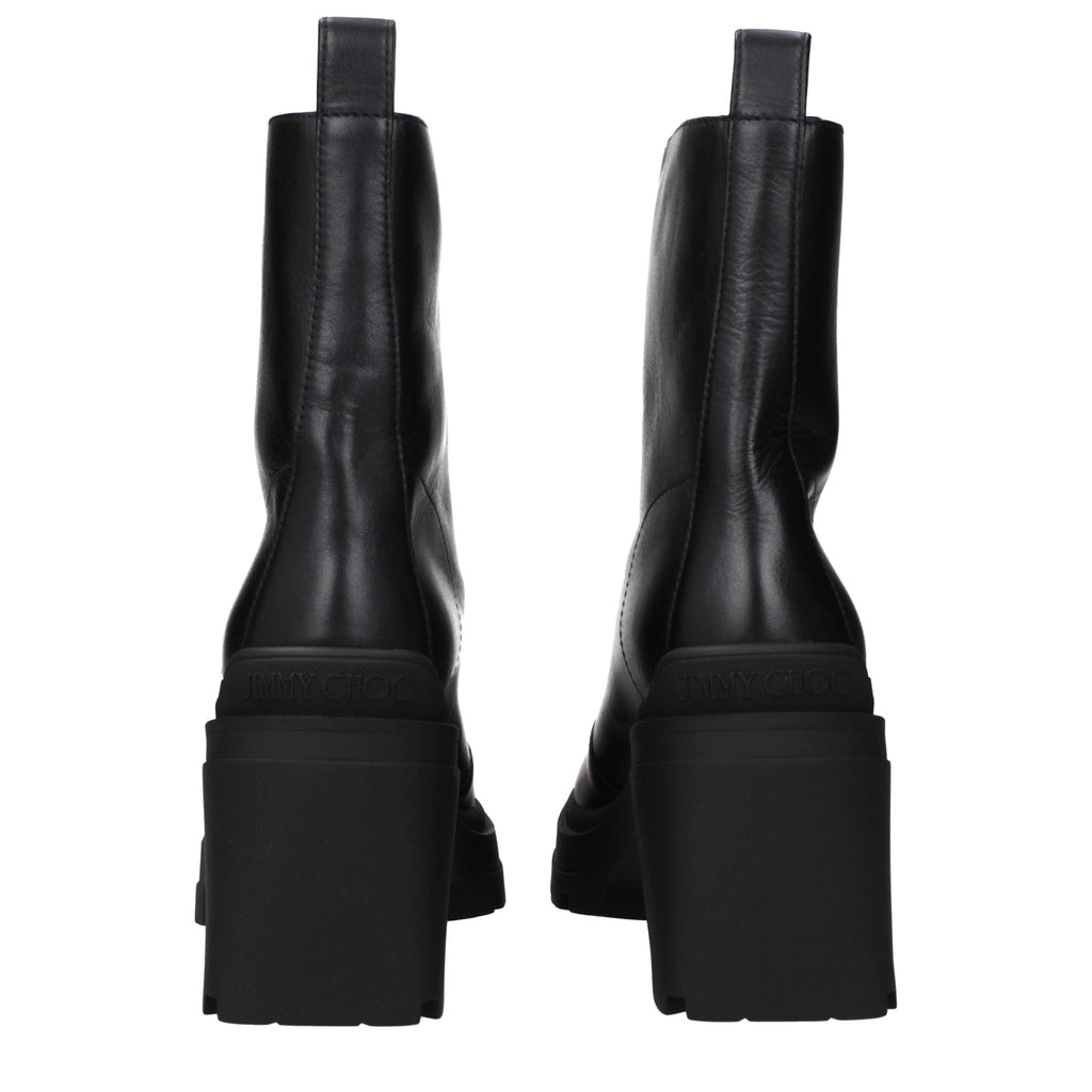 Black Leather Ankle Boots