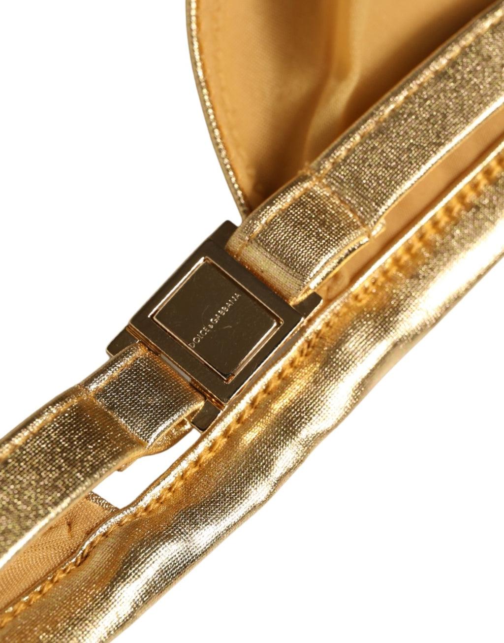 Gold-Tone Triangle Bikini Top DG Logo Swimwear