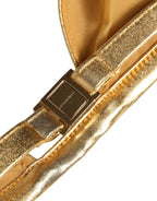 Gold-Tone Triangle Bikini Top DG Logo Swimwear