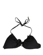 Black Padded Triangle Halter Bikini Top Swimwear