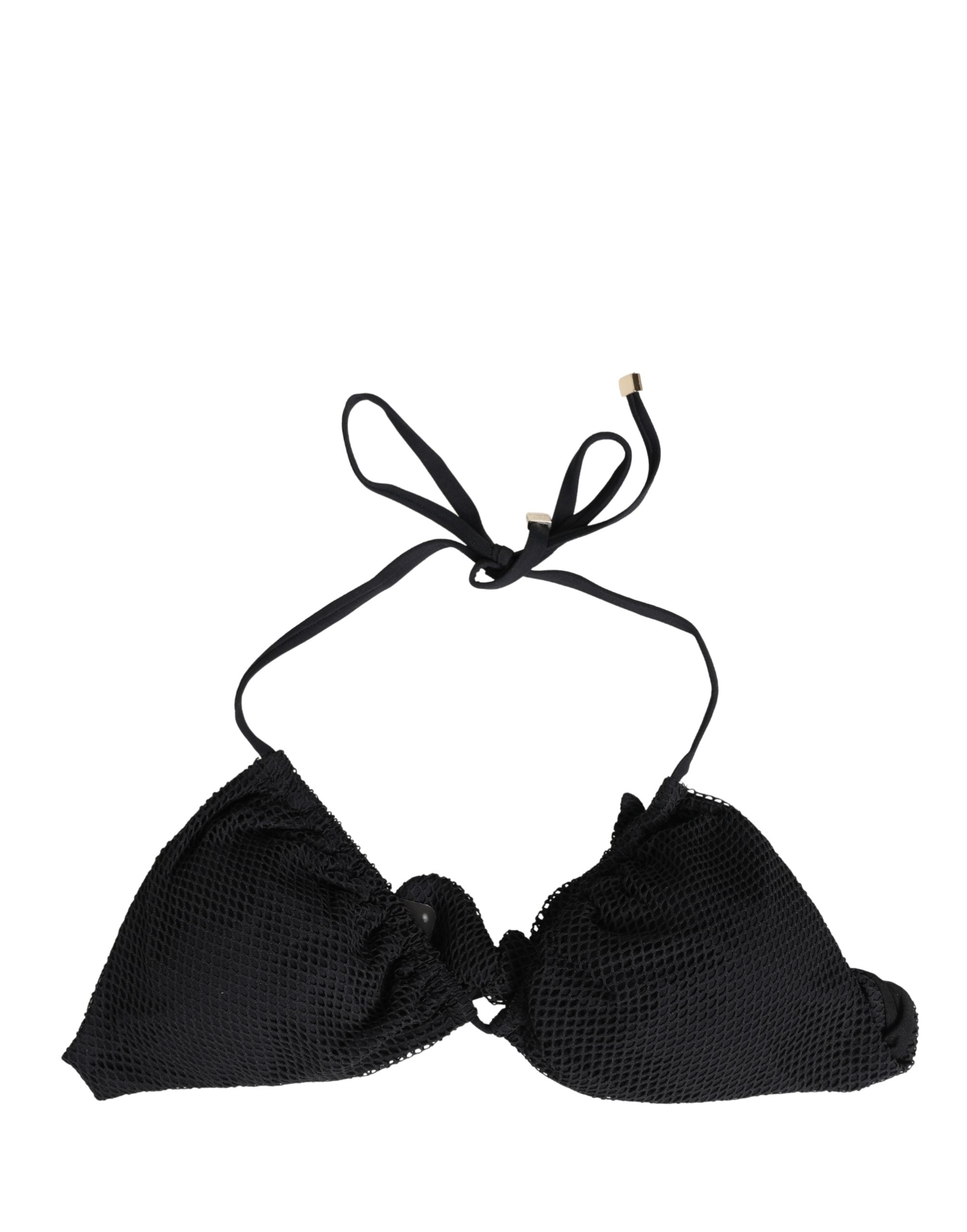 Black Padded Triangle Halter Bikini Top Swimwear