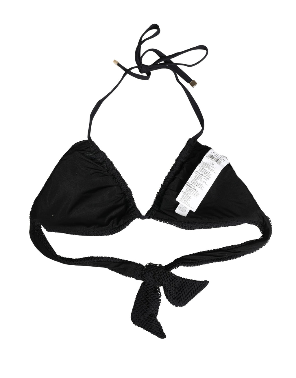 Black Padded Triangle Halter Bikini Top Swimwear