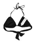 Black Padded Triangle Halter Bikini Top Swimwear