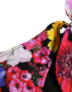 Black Floral Print Swimsuit Bikini Bottom Swimwear