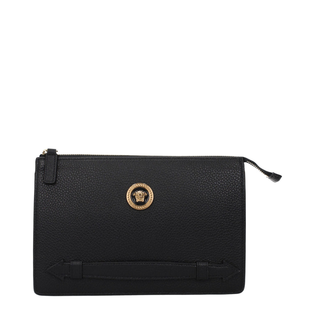 Black Leather Clutch Bag