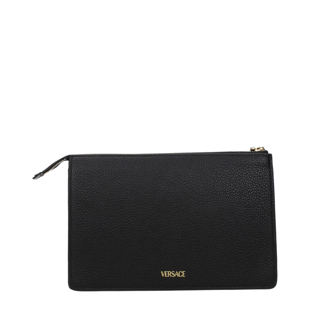 Black Leather Clutch Bag