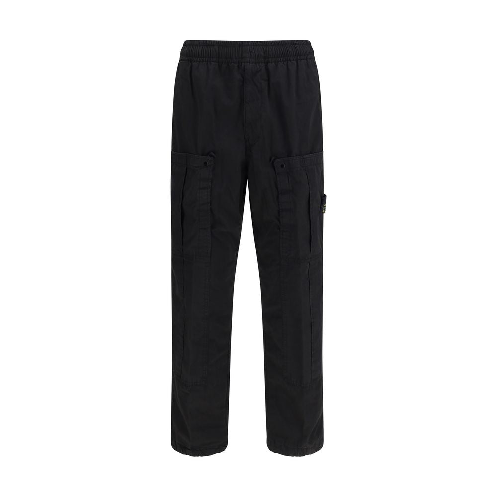 Black Cotton Cargo Pants