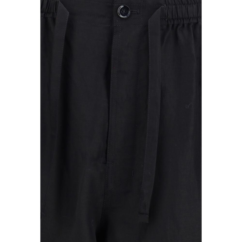 Black Linen Bottoms Sleepwear