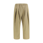 Beige Polyester Casual Pants