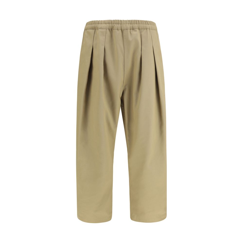 Beige Polyester Casual Pants