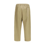 Beige Polyester Casual Pants