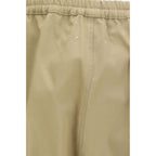 Beige Polyester Casual Pants