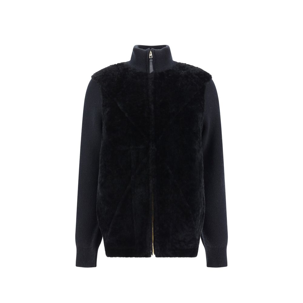 Black Lamb Fur Coat