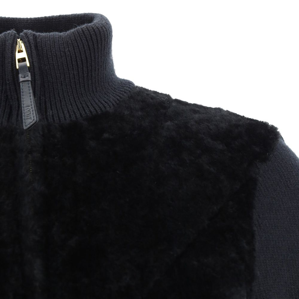 Black Lamb Fur Coat