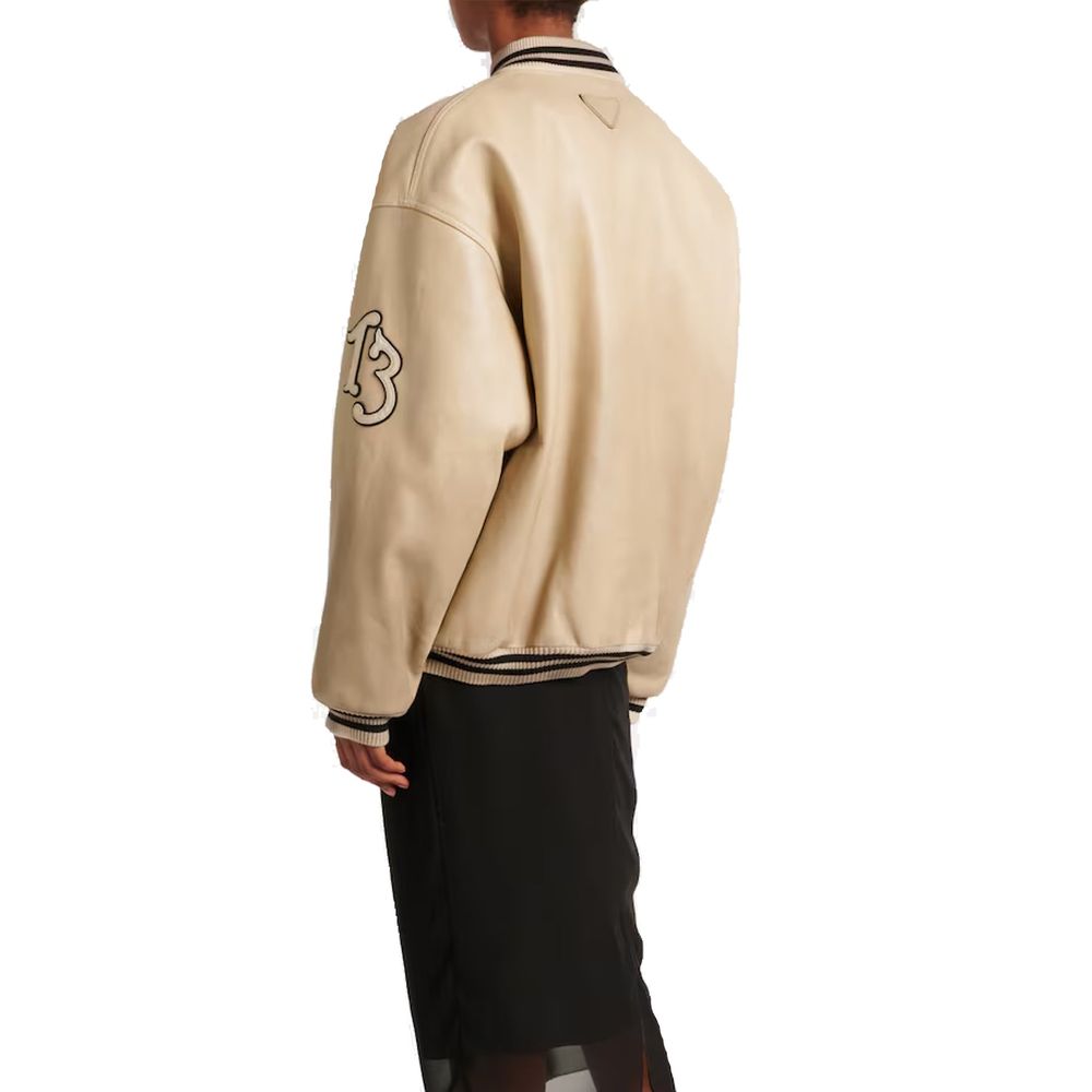 Beige Calfskin Bomber