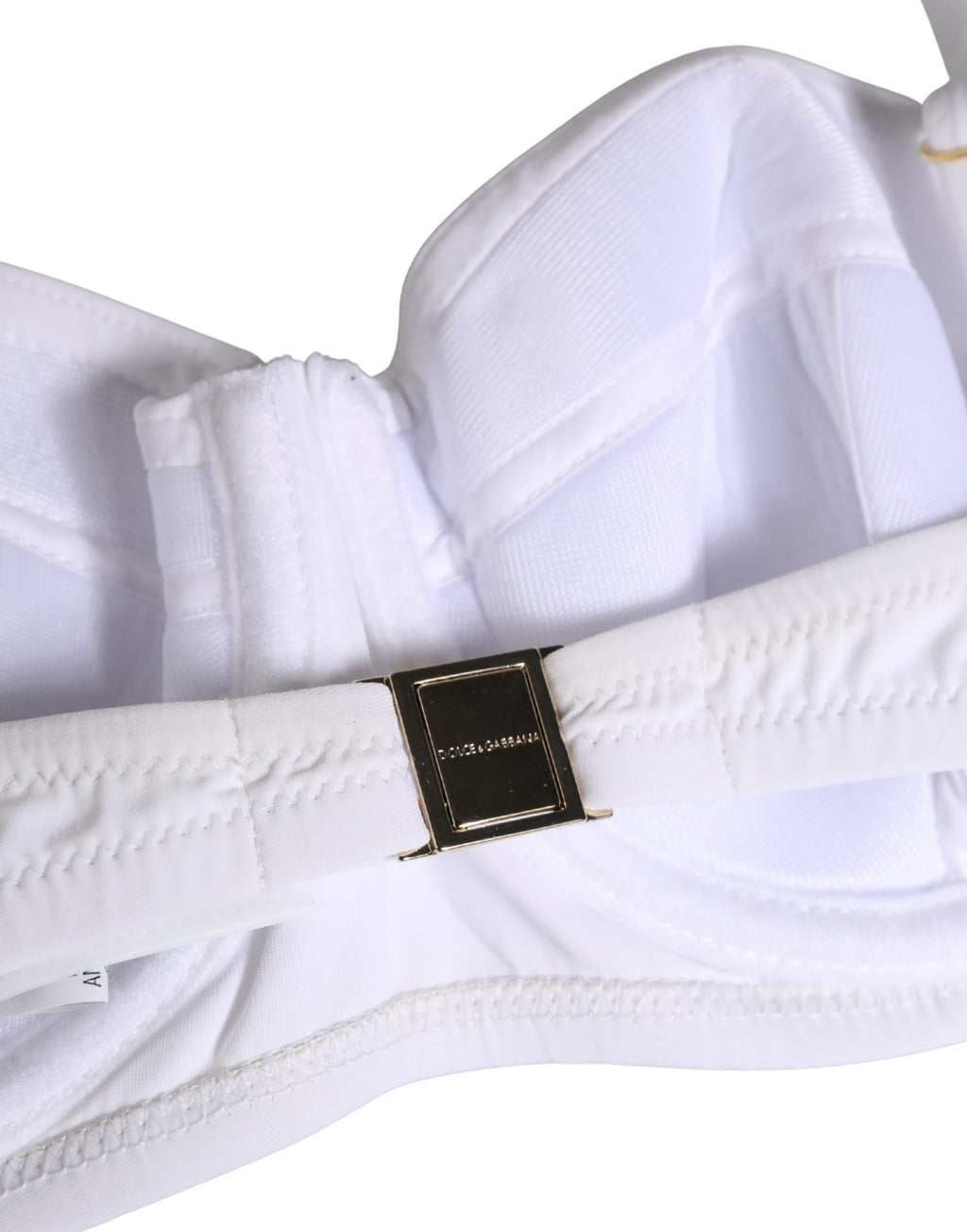 White Nylon Bikini Logo Plaque 2 Piece Swimwear