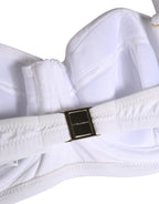 White Nylon Bikini Logo Plaque 2 Piece Swimwear