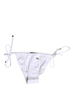 White Nylon Bikini Logo Plaque 2 Piece Swimwear