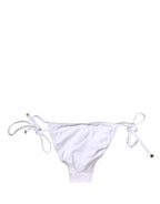 White Nylon Bikini Logo Plaque 2 Piece Swimwear