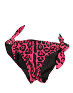 Pink Leopard Print Bikini Bottom Beachwear Swimwear