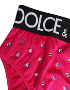 Pink Crystal High Waist Brief Panty Underwear