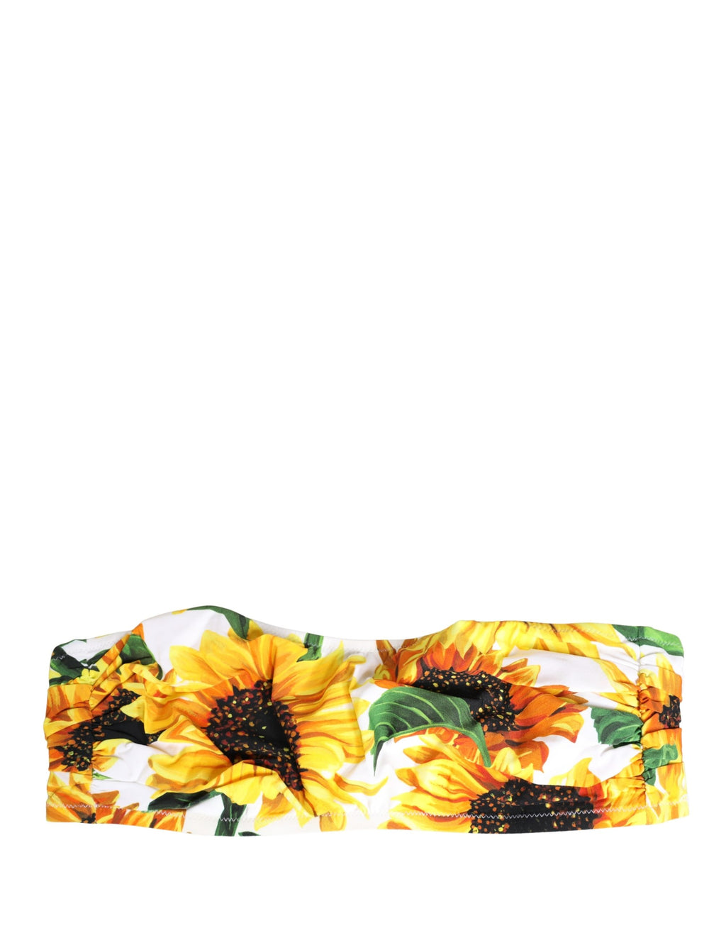 Multicolor Sunflower Print Bandeau Top Swimwear