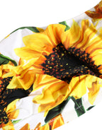 Multicolor Sunflower Print Bandeau Top Swimwear