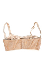 Beige Semi-Pad Underwire Balconette Bra Underwear