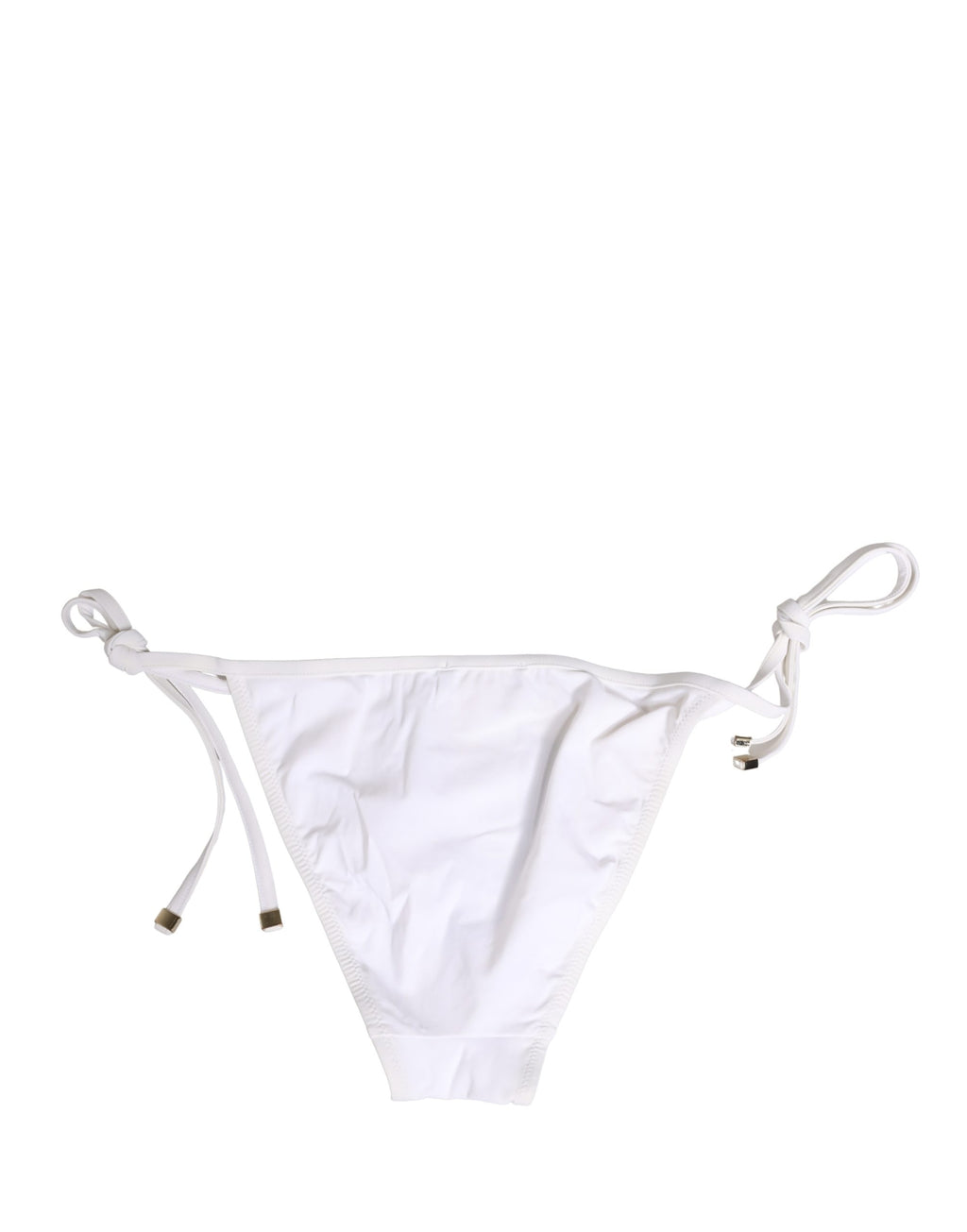 White Nylon DG Logo Plaque Bikini Bottom Swimwear