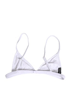 White Nylon Triangle Beachwear Bikini Top Swimwear