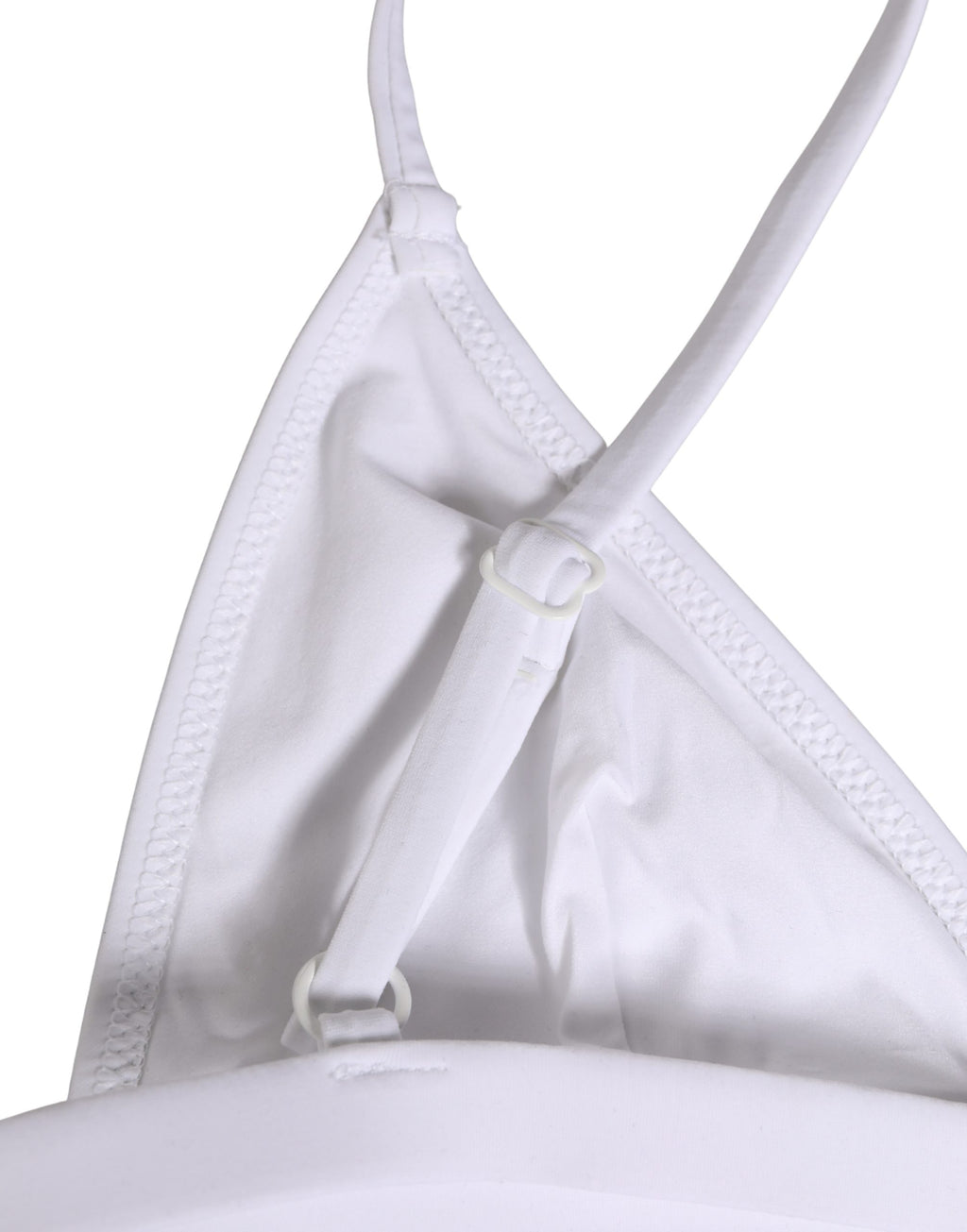 White Nylon Triangle Beachwear Bikini Top Swimwear