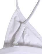 White Nylon Triangle Beachwear Bikini Top Swimwear