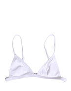 White Nylon Triangle Beachwear Bikini Top Swimwear