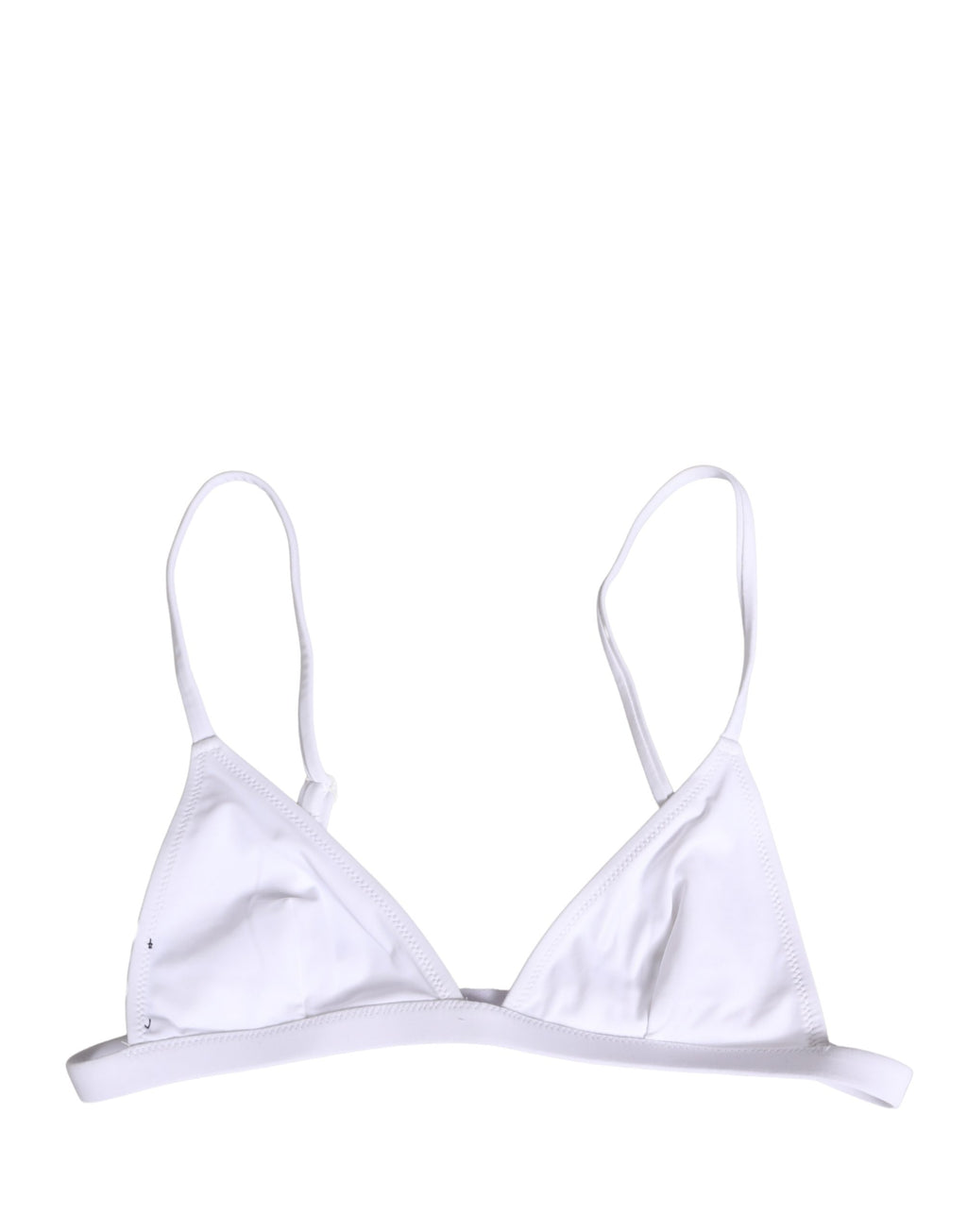 White Nylon Triangle Beachwear Bikini Top Swimwear