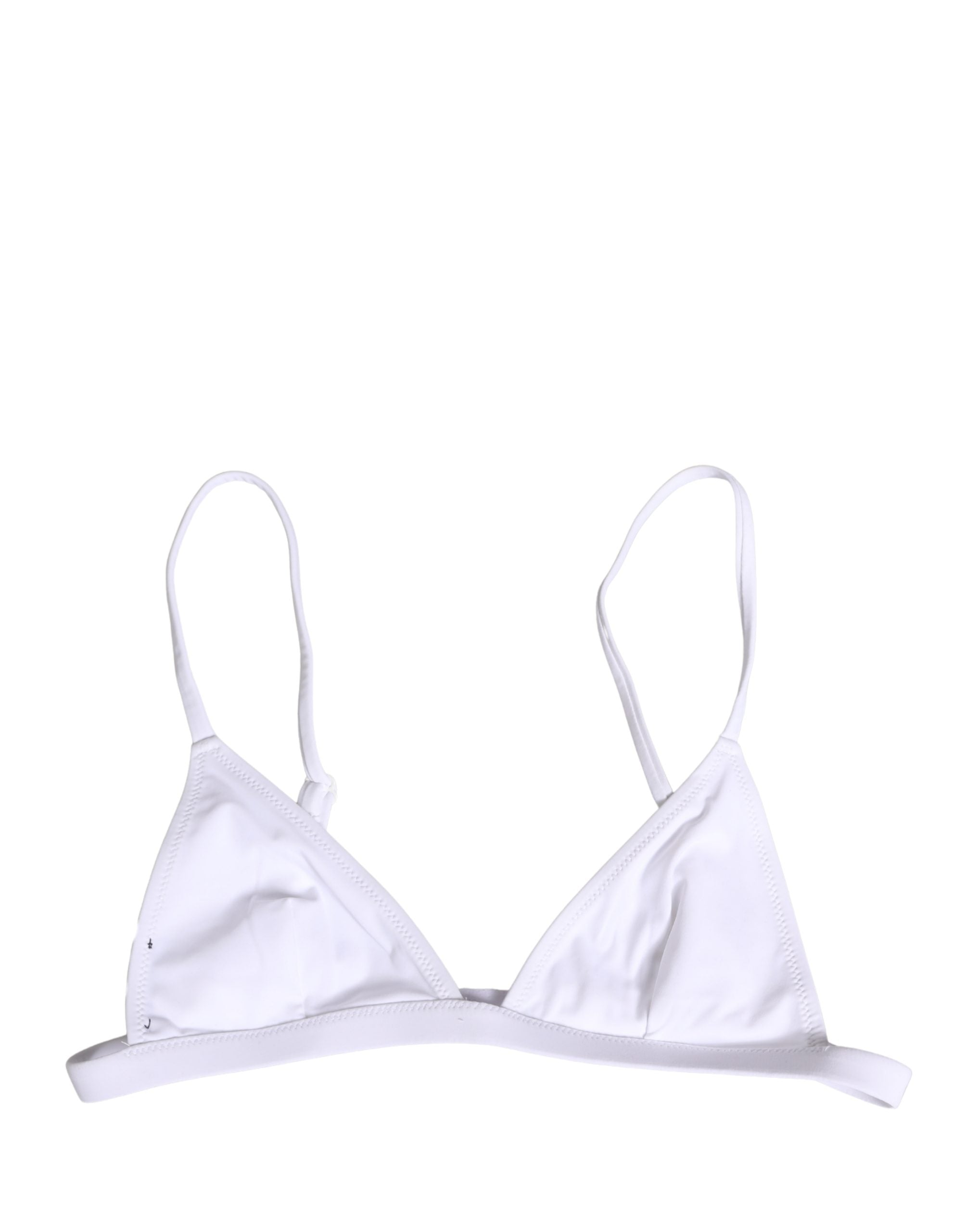 White Nylon Triangle Beachwear Bikini Top Swimwear