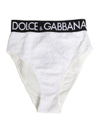 White Black Sequin High Waist Panty Underwear