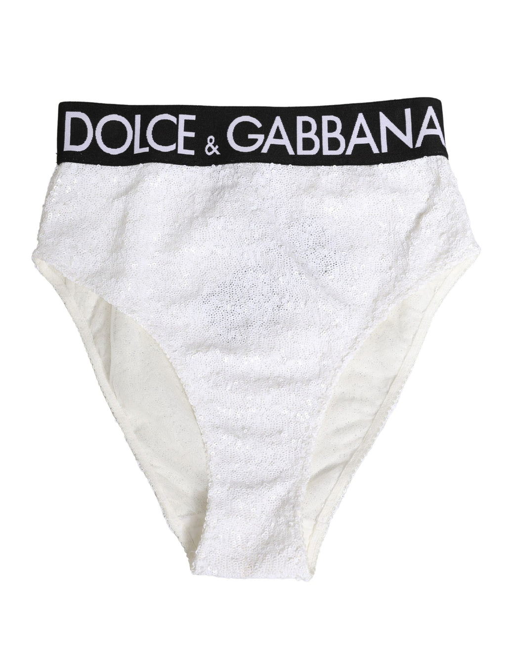 White Black Sequin High Waist Panty Underwear