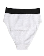 White Black Sequin High Waist Panty Underwear