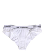 White Cotton Logo Waistband Brief Panty Underwear