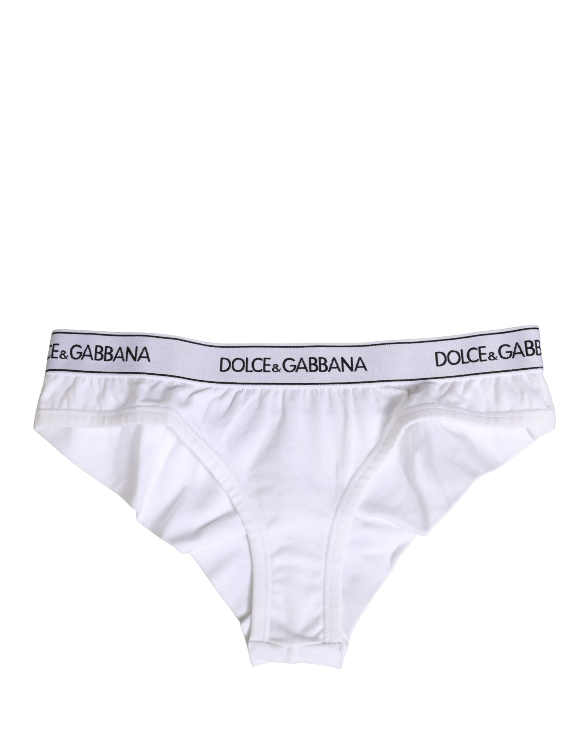 White Cotton Logo Waistband Brief Panty Underwear
