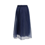 Blue Cotton Long Skirt