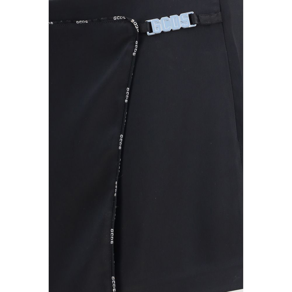 Black Polyester Short And Mini Shorts