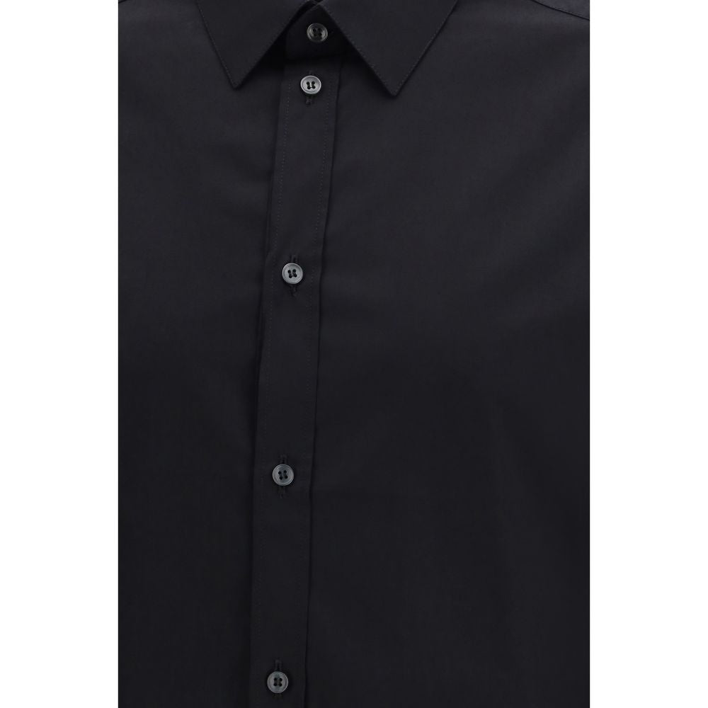 Black Cotton Dress Shirt